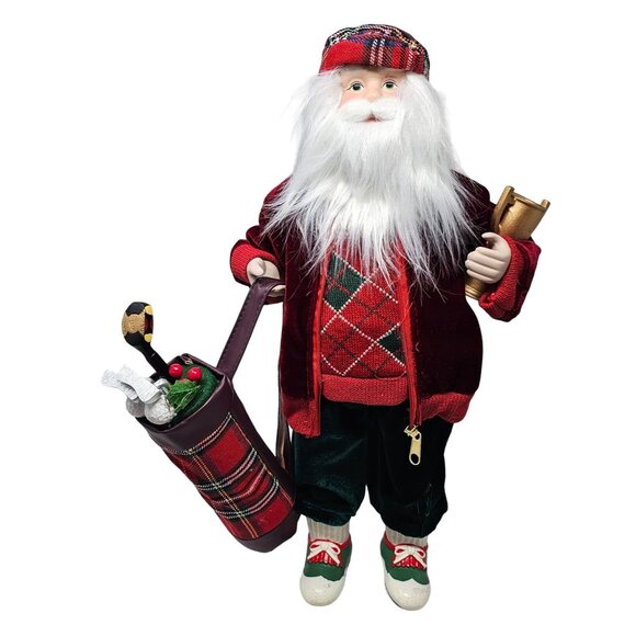 Golfing Golf Festive Upright 17" Santa Christmas Table Decoration Party Decor - Picture 5 of 5